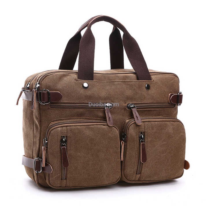 Anti-Theft Canvas Laptop Messenger Bag 15.6 Inch - Simple Unisex Shoulder Bag