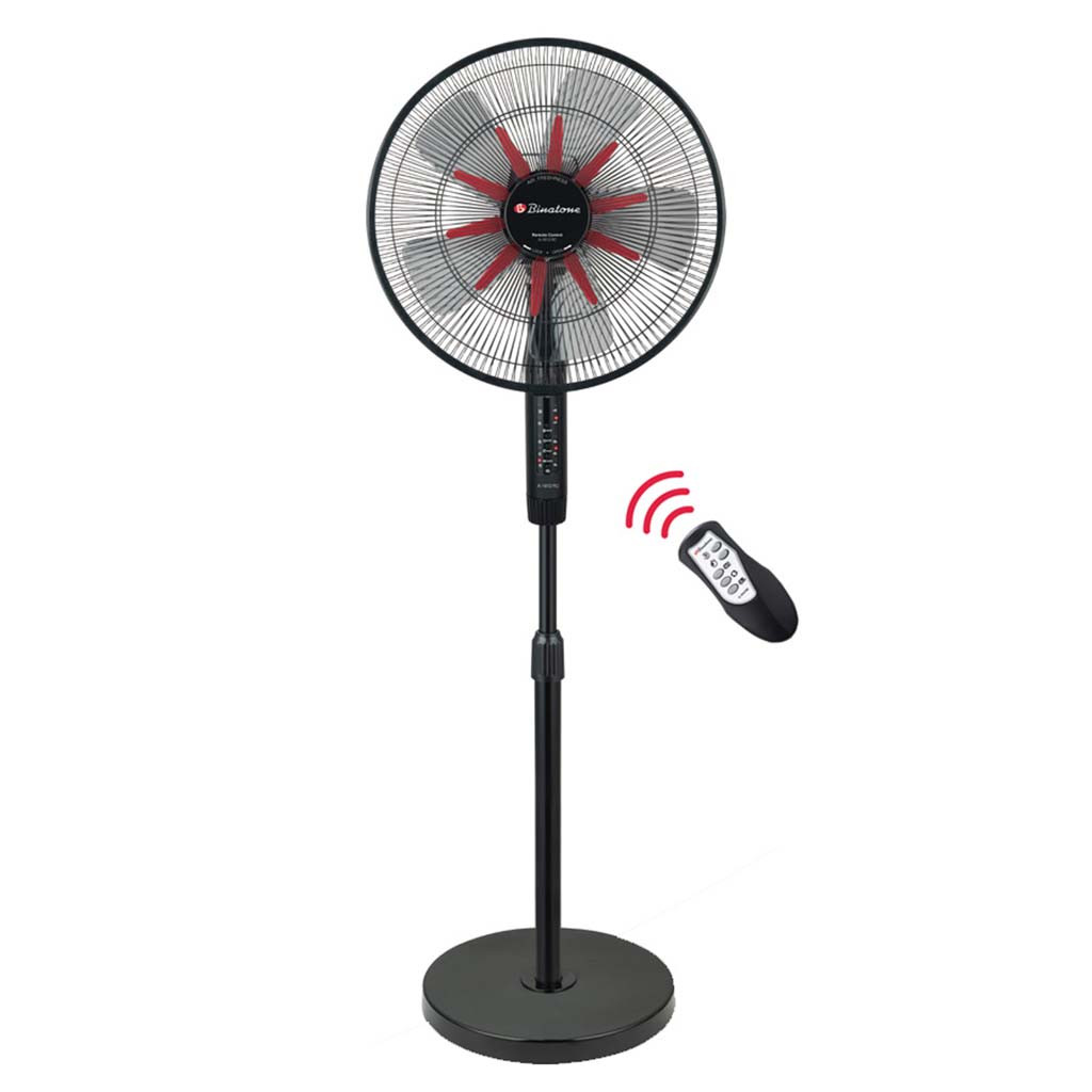 Binatone A-1612 16-Inch Standing Fan with Remote Control, Timer & Powerful 65W Motor (Full Warranty)
