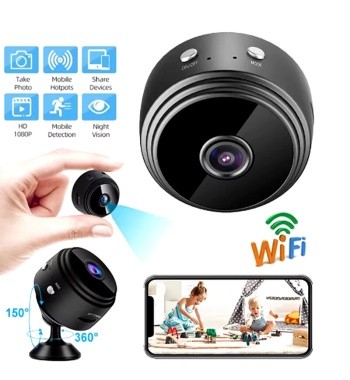 Wistino A9 Mini WiFi Surveillance Camera – 1080P Full HD, Night Vision, Remote Monitor, Wide-Angle Lens