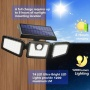 Solar garden light 74 LED High Power 300 Lumen Outdoor Motion Sensor Wall Lamps LED Solar Garden Lights Waterproof