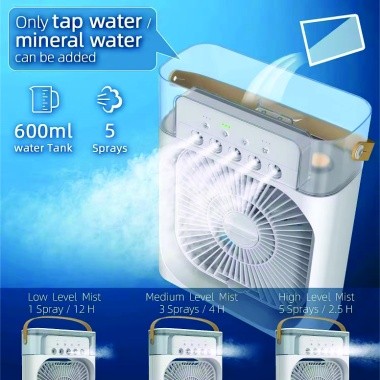 Portable Air Conditioner Fan | 5-Hole Spray Air Cooing | Mini Personal Fan | Electric Fan | Humidifier | Table Fan