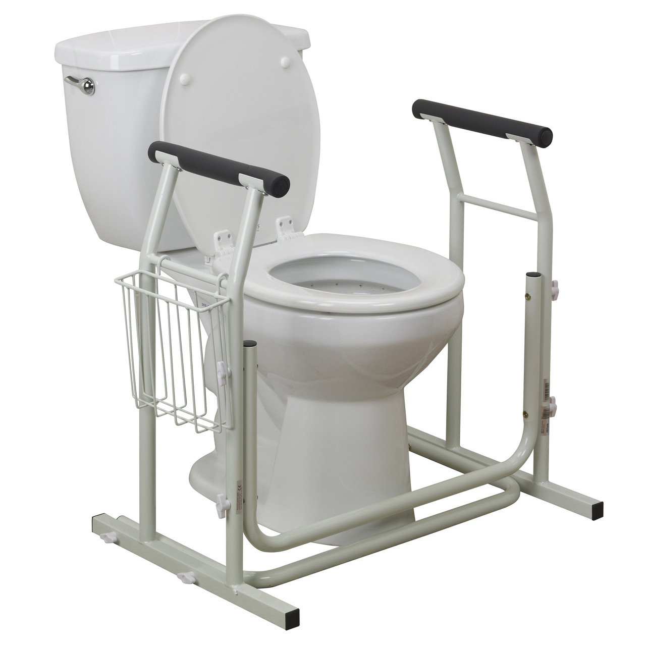 2 Drive Medical Stand Alone Toilet Safety Rail, White