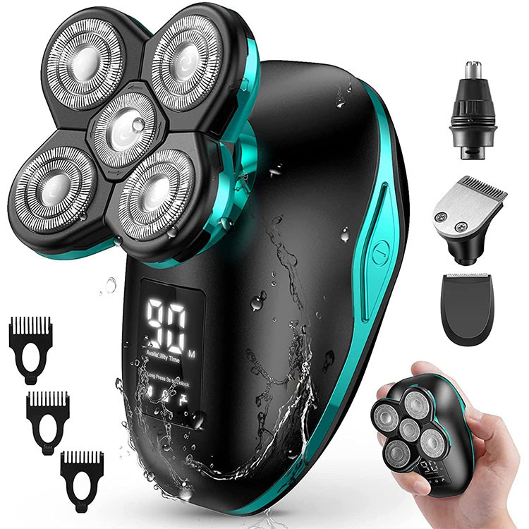 Rugged Waterproof 5 Heads Rechargeable Electric Shaver for Men