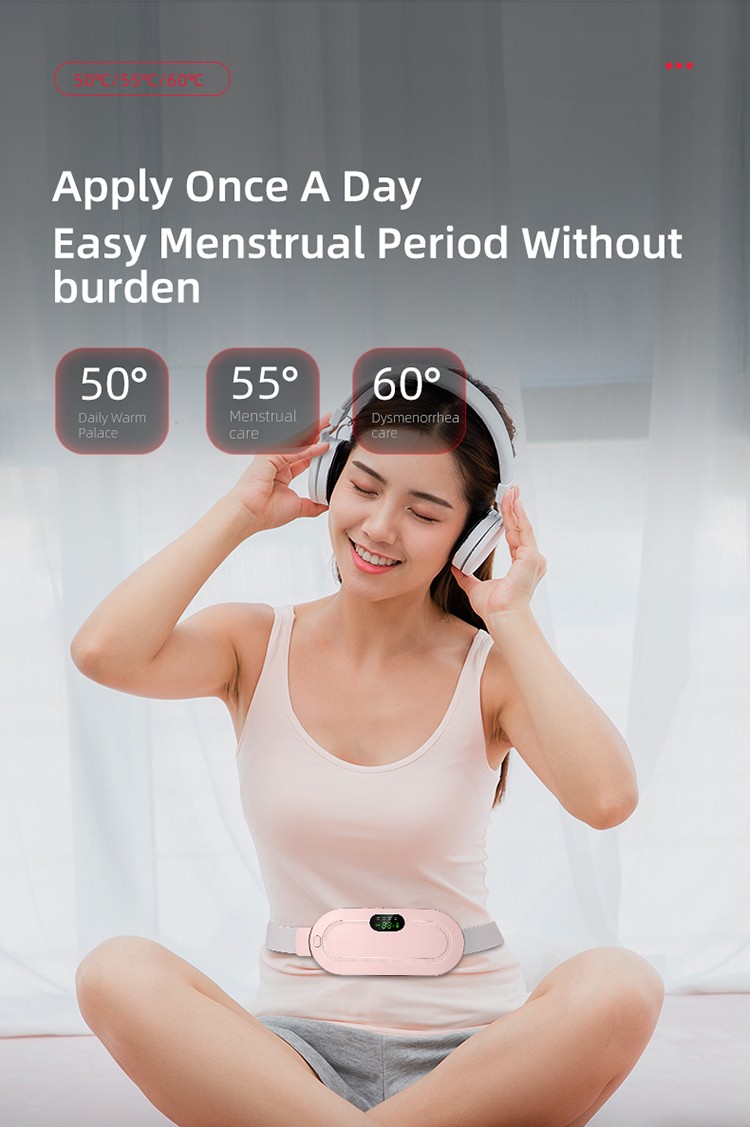 Cordless Heating Menstrual Pain Relief Massager - Warm Therapy & Vibration Massage