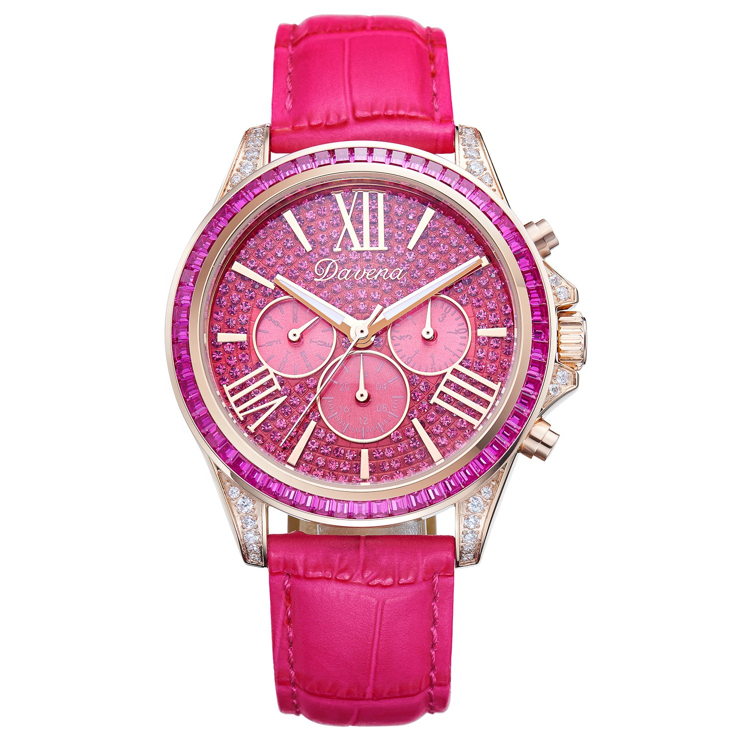 Classical Leather Strap Waterproof Stainless Steel Japanese Watches for Women