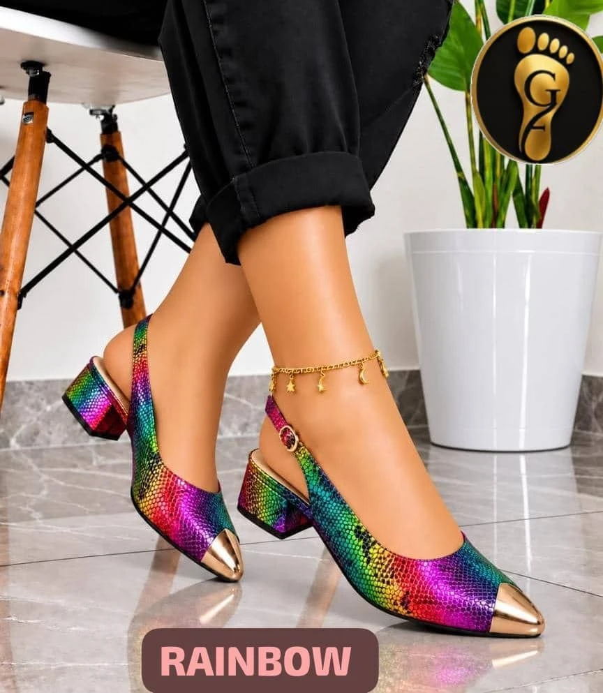 Elegant Gold Toe Slingback Heels
