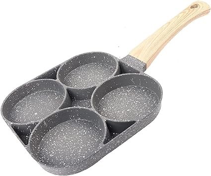 4 Hole Partition Egg/Omelette/ Burger Non-stick Frying Pan