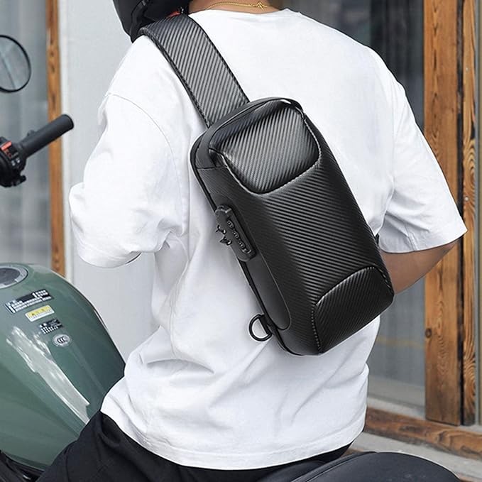 Baogao Secure SlinChest Bag: Waterproof Anti Theft Travel Pack with USB Charging