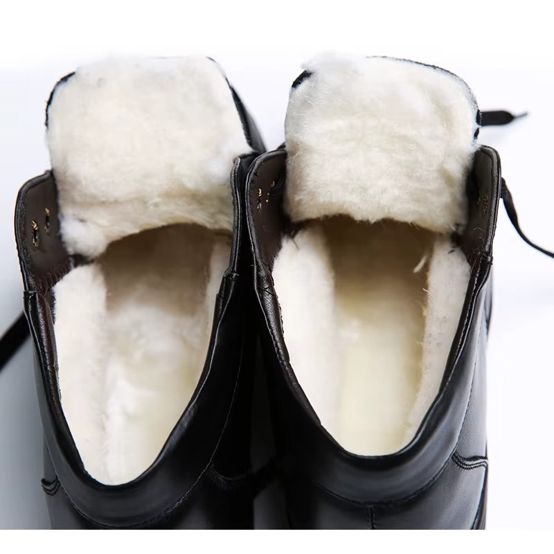 Men’s Black Genuine Leather Shoes – Anti-Slip Oil-Resistant Formal & Casual Shoes (Durable Plain Toe Footwear)