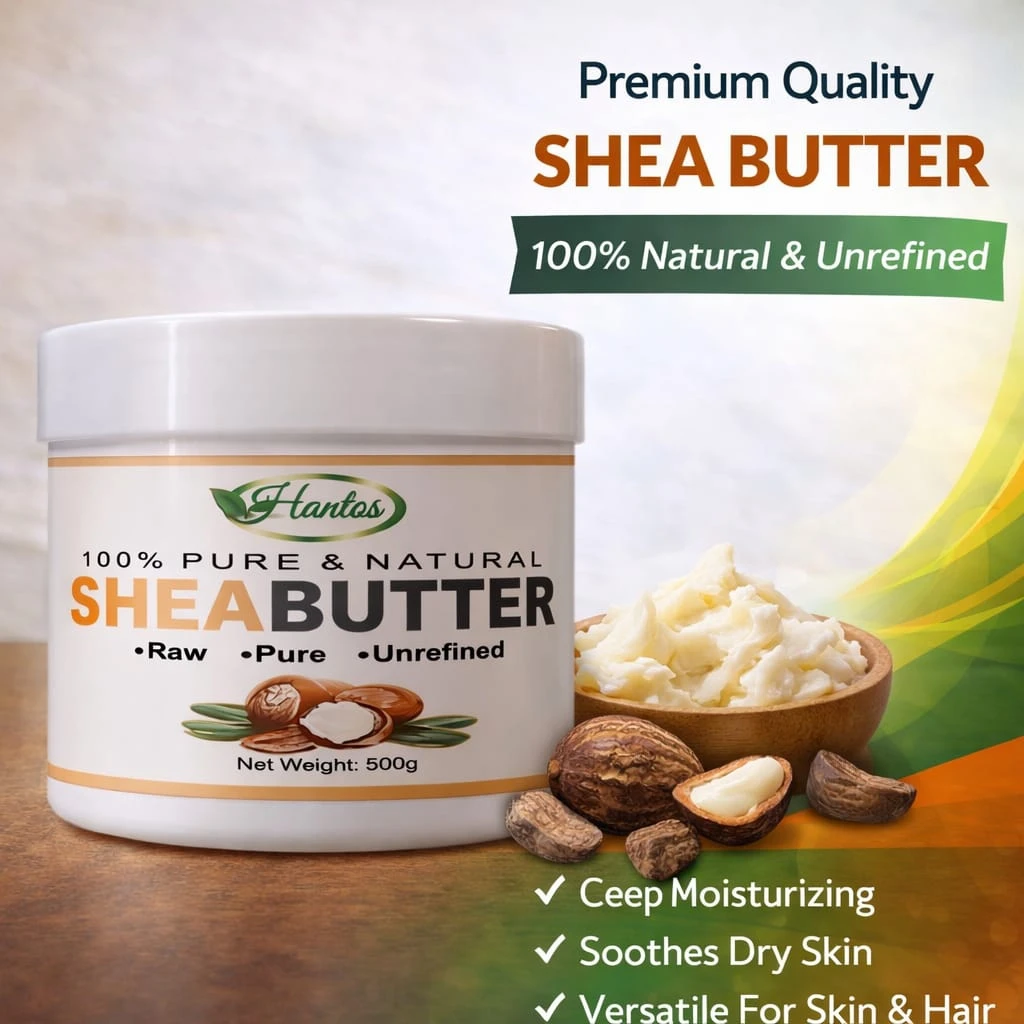 Hantos 100% Pure & Natural Raw Unrefined Shea Butter (500g)