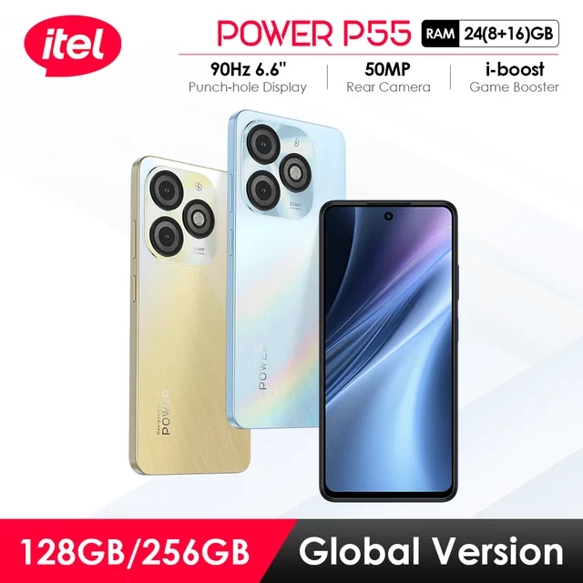 Itel P55 Plus - 6.6" HD 90Hz Display, 4GB RAM, 128GB ROM, 5000mAh Battery, 50MP Camera & 45W Fast Charging