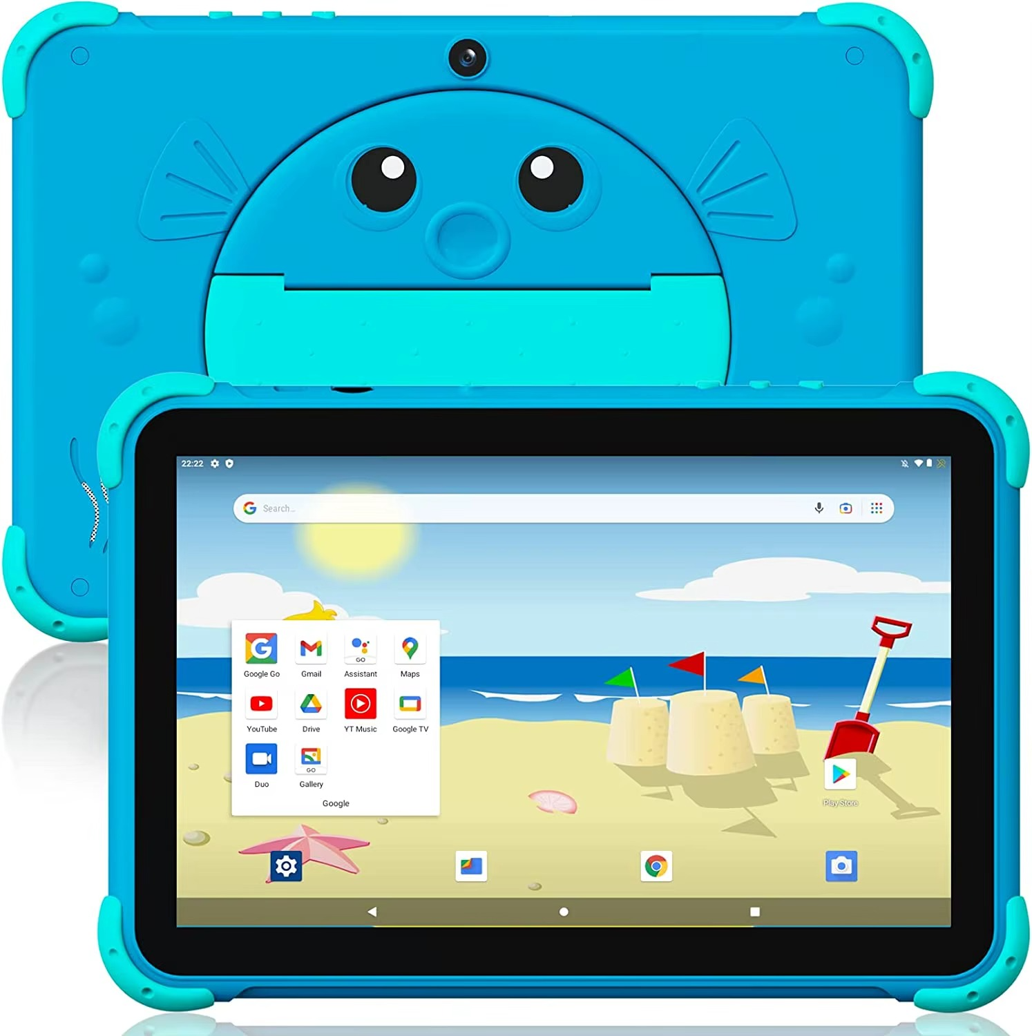 10-Inch Kids Android Tablet – WiFi Quad-Core 2GB RAM Entertainment Tablet with Camera & Protective Case (Android 11/12)