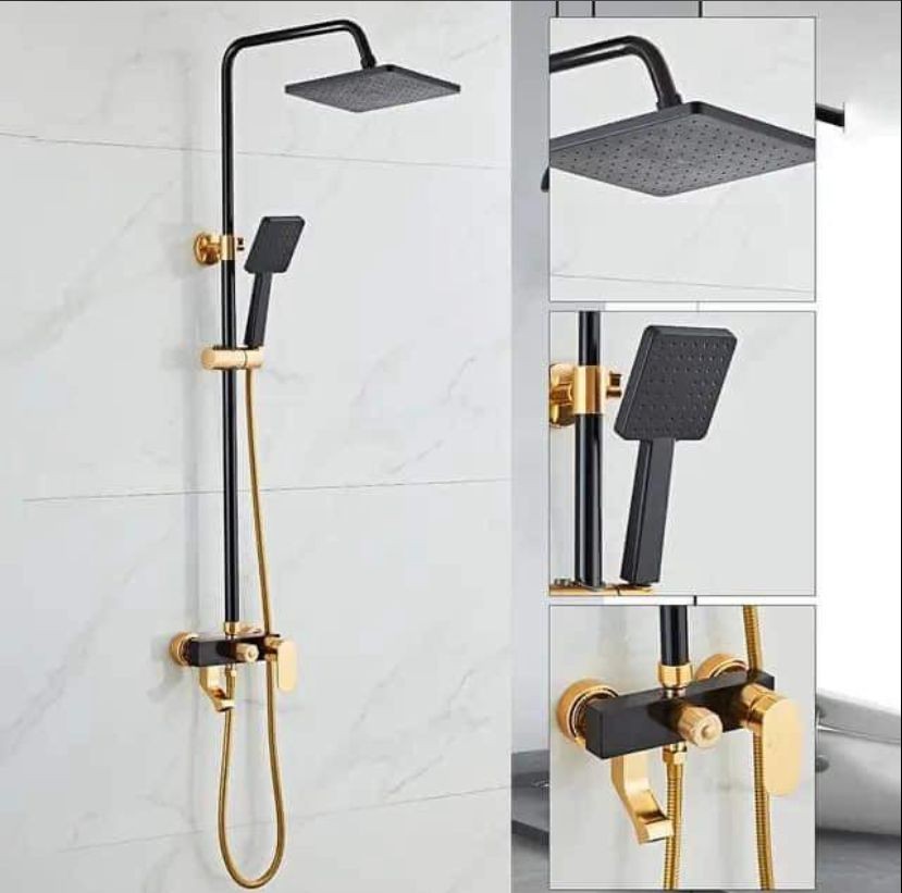 black and gold mixer shower