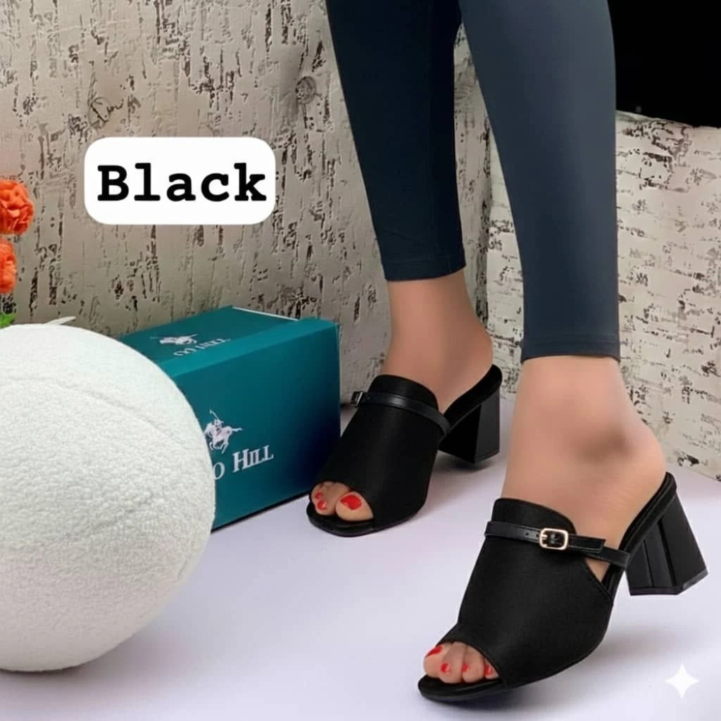 Polo Hill Comfortable All-Day Block Heel Mules