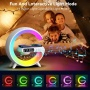 G Shape 3 - 1 Multiple Wireless Chargers With home Lamp Speaker Bedside Night Light Digital Alarm Clock Smart Mobile Phone